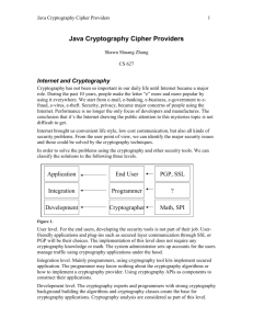 Java and Cryptography Applications