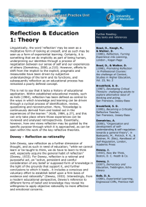Reflection & Education Theory
