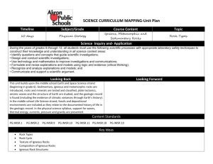 SCIENCE CURRICULUM MAPPING-Unit Plan Timeline Subject