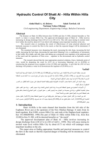 Hydraulic control of Shatt Al – Hilla