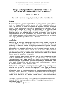 Biogas and Organic Farming: Empirical evidence on production