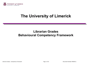 Librarian Grades - Competency Framework