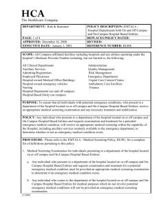 EMTALA - Hospital Departments both On and Off Campus and On