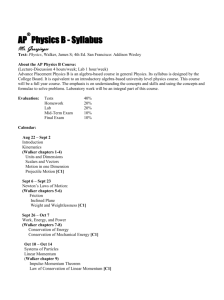 AP® Physics B - Syllabus #1 - Mater Academy Lakes High School