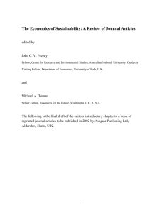 The Economics of Sustainability: A Review of Journal Articles