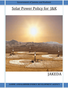 Solar Power Policy for J&K - Jammu & Kashmir Energy