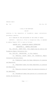 H.B. No. 613 83R1626 SLB-D By: Orr H.B. No. 613 A BILL TO BE