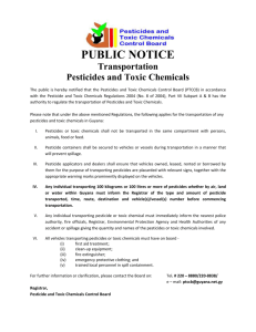 VI. All vehicles transporting pesticides or toxic