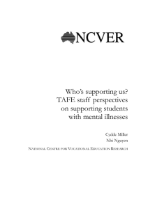TAFE staff perspectives on supporting students with mental illness