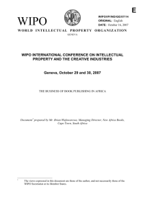 WIPO/IP/IND/GE/07/14: The Business of Book Publishing in Africa