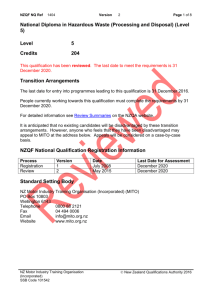 1404 National Diploma in Hazardous Waste (Processing