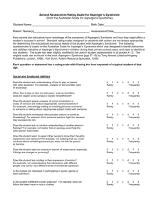 School Assessment Rating Scale for Asperger`s Syndrome