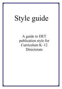 Style guide - Curriculum Support