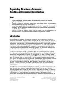 Site structure and systems of classification