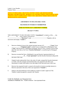 Amendment to Note - Transfer of Interest