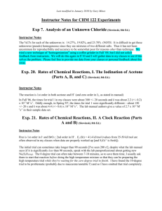 CHM 121 Prep Sheet – Experiment 2 Paper Chromatography