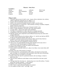 Minerals Study Sheet – Ch 3/4 answers