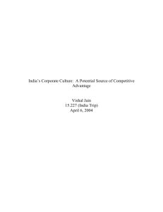 India`s Corporate Culture: A Potential Source of Competitive
