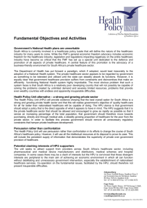 Fundamental Objectives and Activities