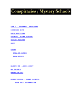 Conspiracies and Mystery Schools