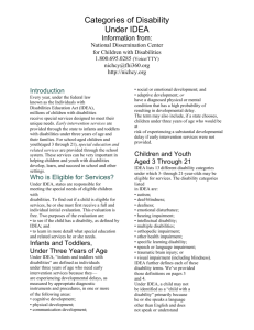 Categories of Disability - Cranston Public Schools