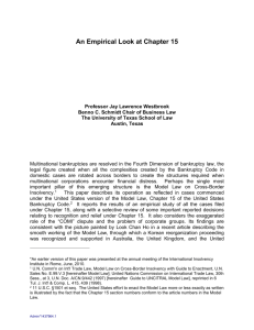 Professor Jay L. Westbrook – An Empirical Look at Chapter 15