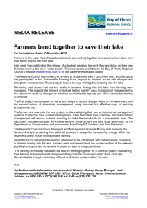 Farmers band together to save their lake