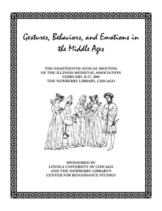 Gestures, Behaviors, and Emotions in the Middle Ages