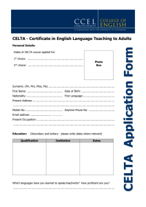 DELTA - Diploma in English Language Teaching to Adults