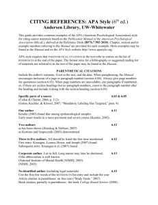 Citing References APA Style 4 - University of Wisconsin Whitewater
