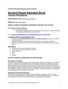 Ancient Egypt Alphabet Book - ProQuest