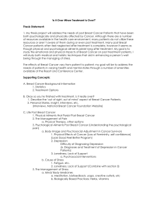 `Is It Over When Treatment Is Over?` Thesis Statement: 1. My thesis