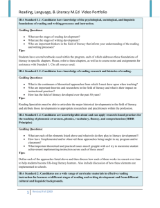 Reading, Language, & Literacy M.Ed Video Portfolio