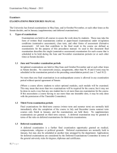 Examinations Policy Manual - 2013
