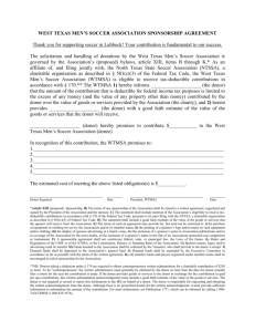 WTMSA Sponsorship Agreement - Lubbock Adult Soccer Association