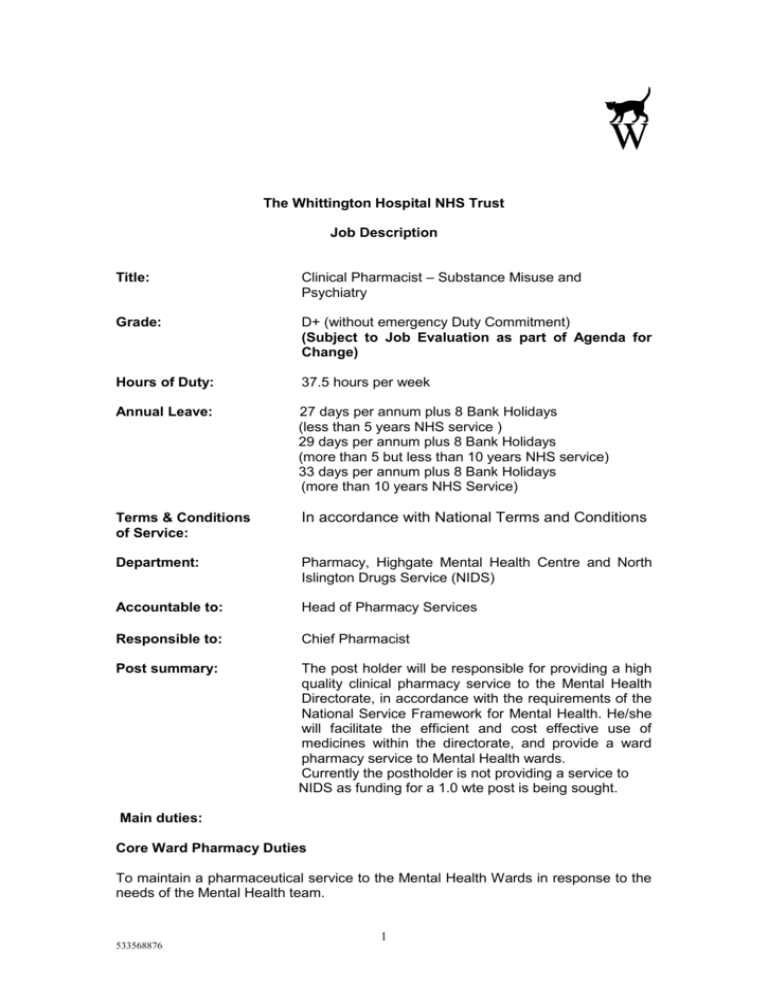 Pharmacy, Highgate Mental Health Centre and North Islington