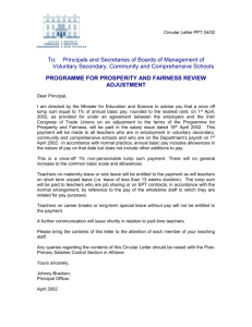 Programme for Prosperity and Fairness Review Adjustment