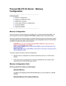 ProLiant ML370 G3 Server - Memory Configuration
