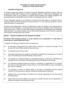 Welfare of animals during transport enforcement policy Word