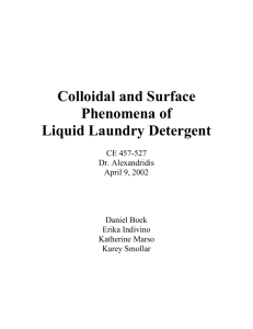 Colloidal and Surface Phenomena of