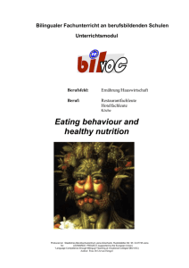 Title Eating behaviour and healthy nutrition
