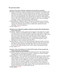 The general procedure Laboratory One: Safety, laboratory