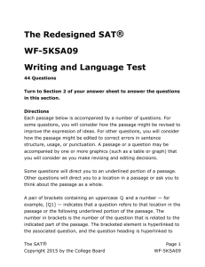 SAT Practice Writing and Language Test 1 for Assistive Technology