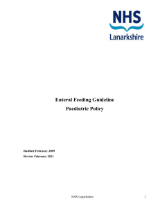 Enteral Feeding Guideline - Children with Exceptional Healthcare