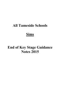 The sequence of End of Key Stage procedures is as follows: