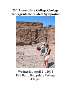 25th Annual Five College Geology Undergraduate Student