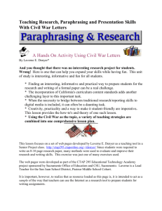 Teaching Research, Paraphrasing and Presentation Skills With Civil