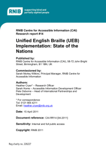 Unified English Braille (UEB) Implementation: State of the