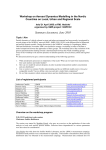 Workshop on Aerosol Dynamics Modelling in the Nordic Countries