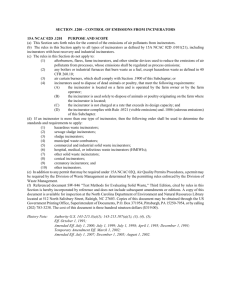 section .1200 - CONTROL OF EMISSIONS FROM INCINERATORS